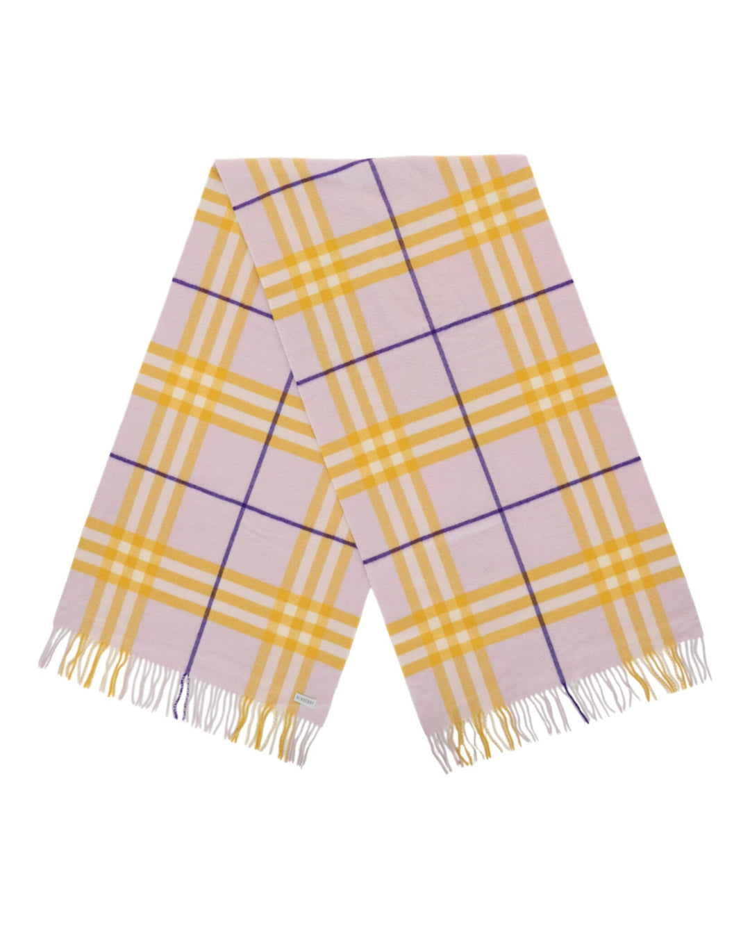 Burberry Check-Pattern Fringed Cashmere Scarf Womens 8079555