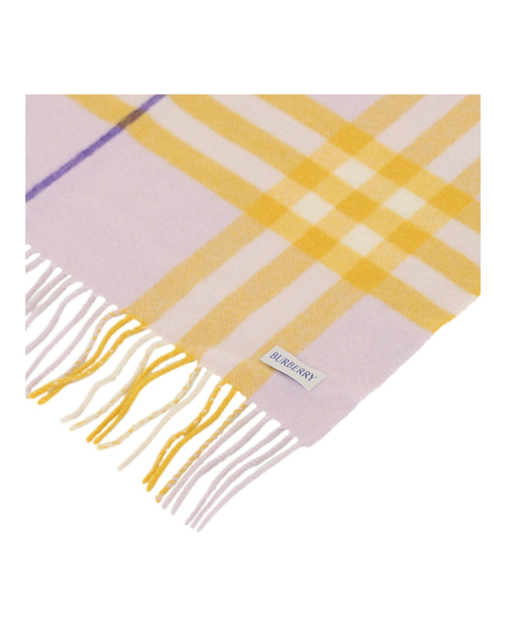 Burberry Check-Pattern Fringed Cashmere Scarf Womens 8079555