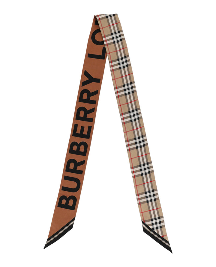 Burberry House Check Patterned Silk Scarf Womens 8028950