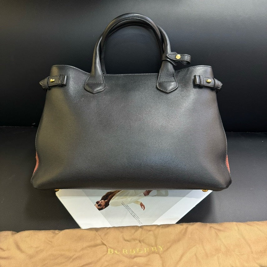 Burberry Black Leather Tote Bag Medium Size