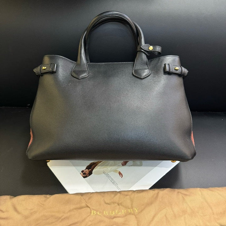 Burberry Black Leather Tote Bag Medium Size