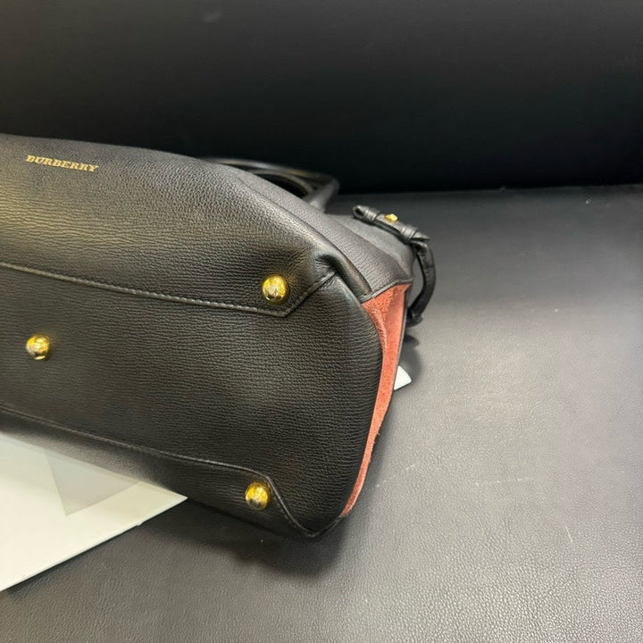 Burberry Black Leather Tote Bag Medium Size