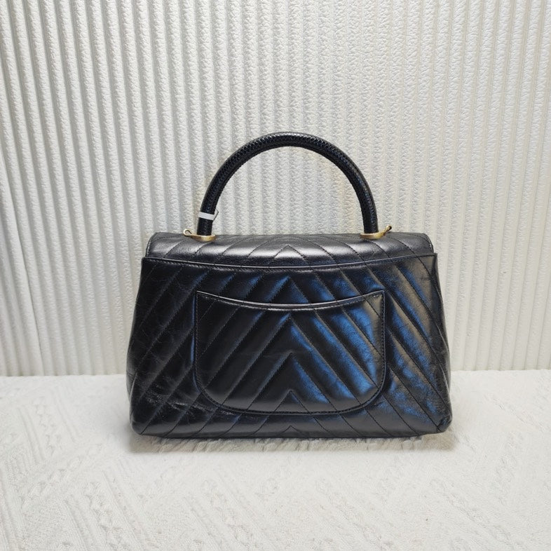Chanel Coco Handle Calfskin Bag Black Top Handle Bag 11824969