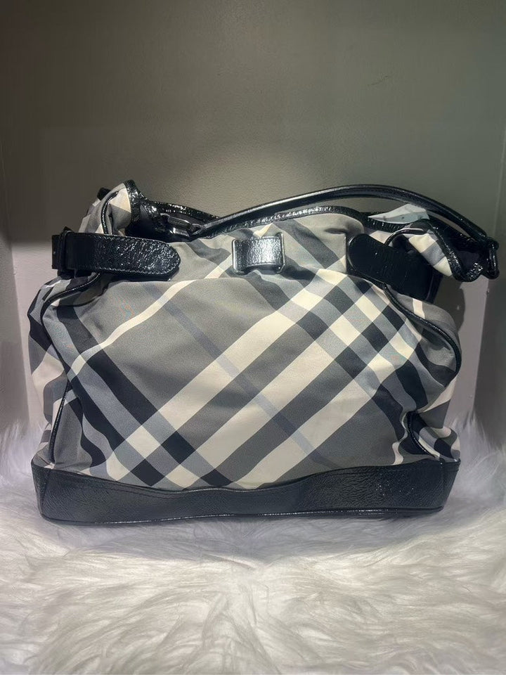 Burberry Check Plaid Black Shoulder Bag