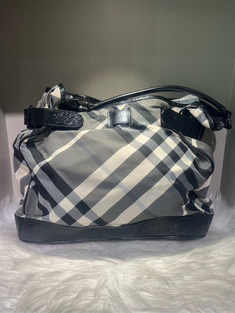 Burberry Check Plaid Black Shoulder Bag