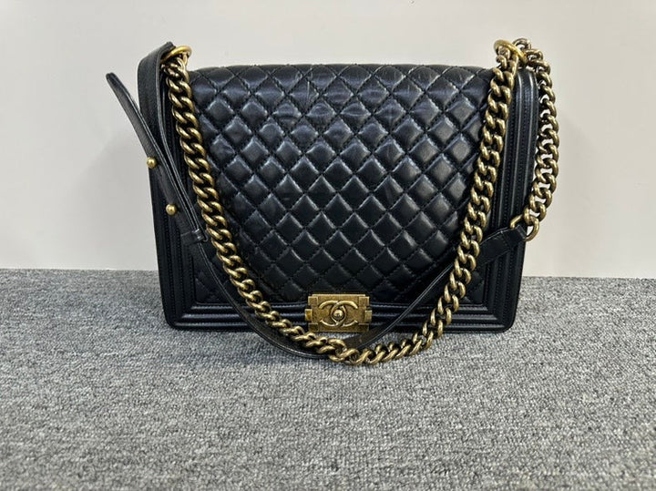 Chanel Boy Bag Black Quilted Shoulder Bag