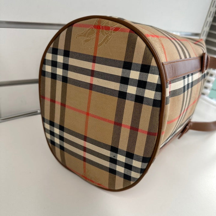 Burberry Plaid Beige Tote Handbag