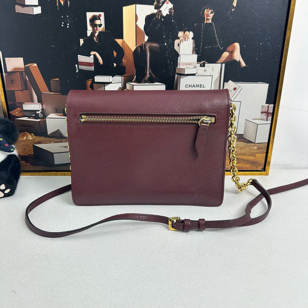 Burberry Vintage Burgundy Crossbody Bag -  Designer Handbag 12010222