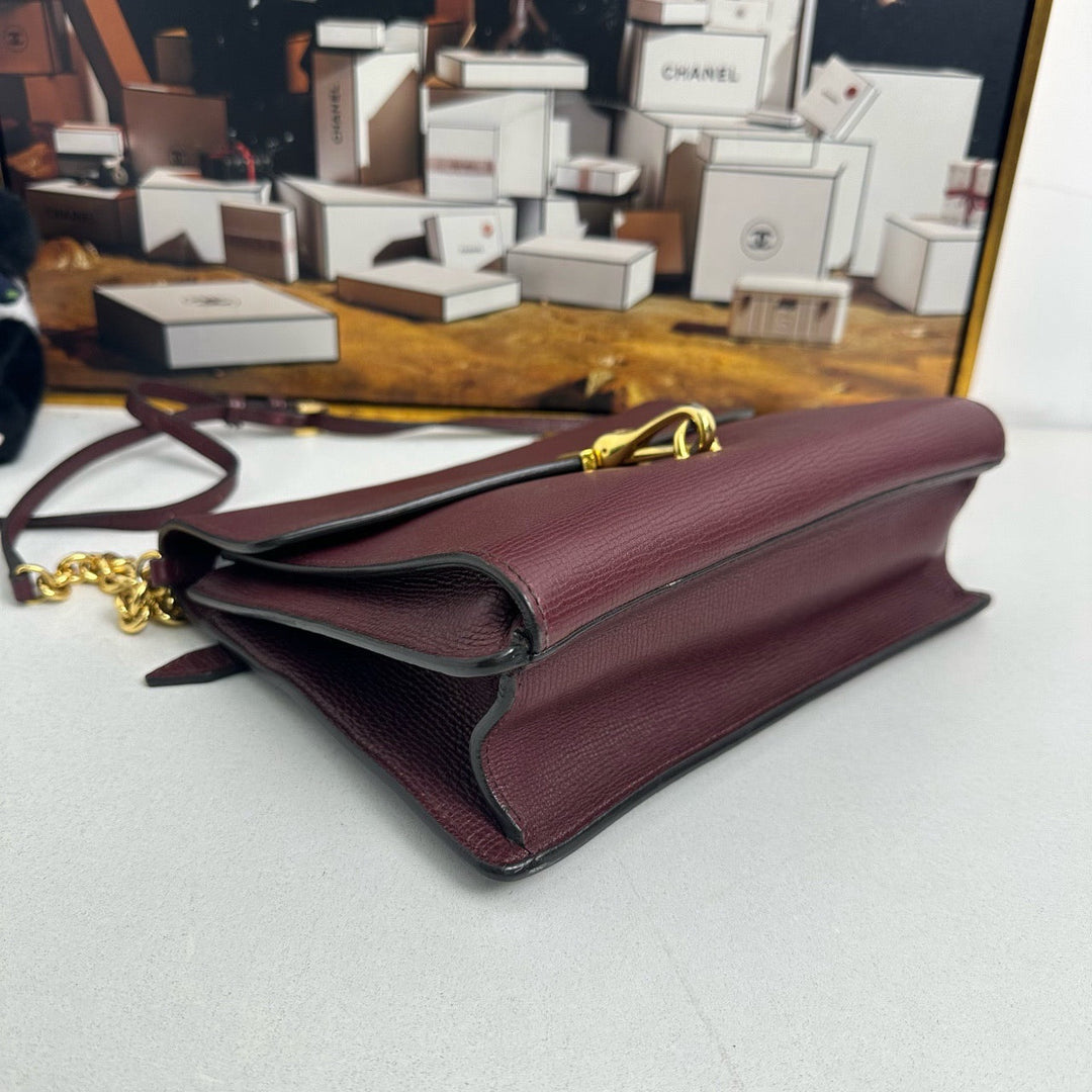 Burberry Vintage Burgundy Crossbody Bag -  Designer Handbag 12010222