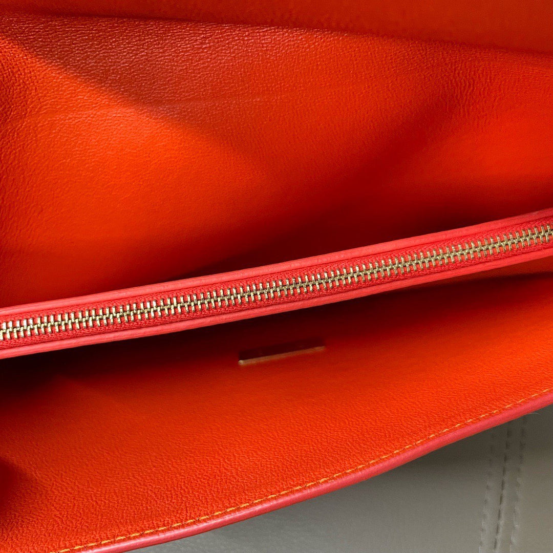 New  Celine Clutch in Orange Canvas