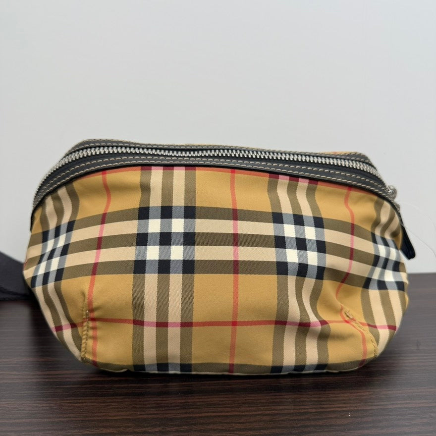 Burberry Canvas Plaid Bumbag Beige Belt Bag B3011