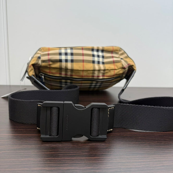Burberry Canvas Plaid Bumbag Beige Belt Bag B3011