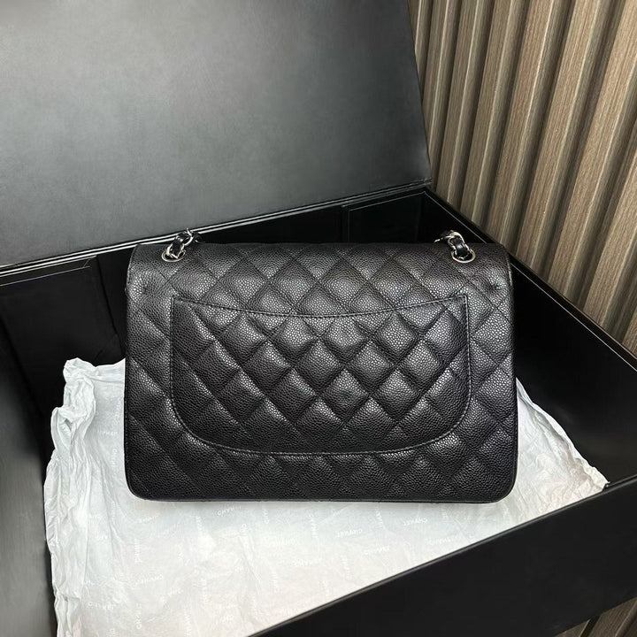 Top Quality Chanel Classic Flap Black Leather Shoulder Bag