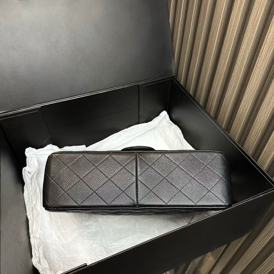 Top Quality Chanel Classic Flap Black Leather Shoulder Bag