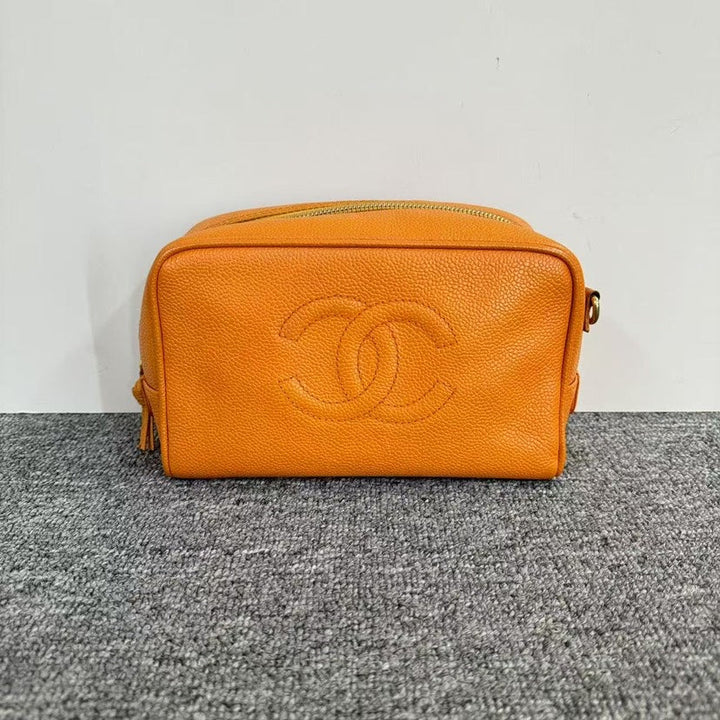 Top Quality Chanel Orange Leather Clutch -  Top Quality Chanel Timeless Classic in Tangerine