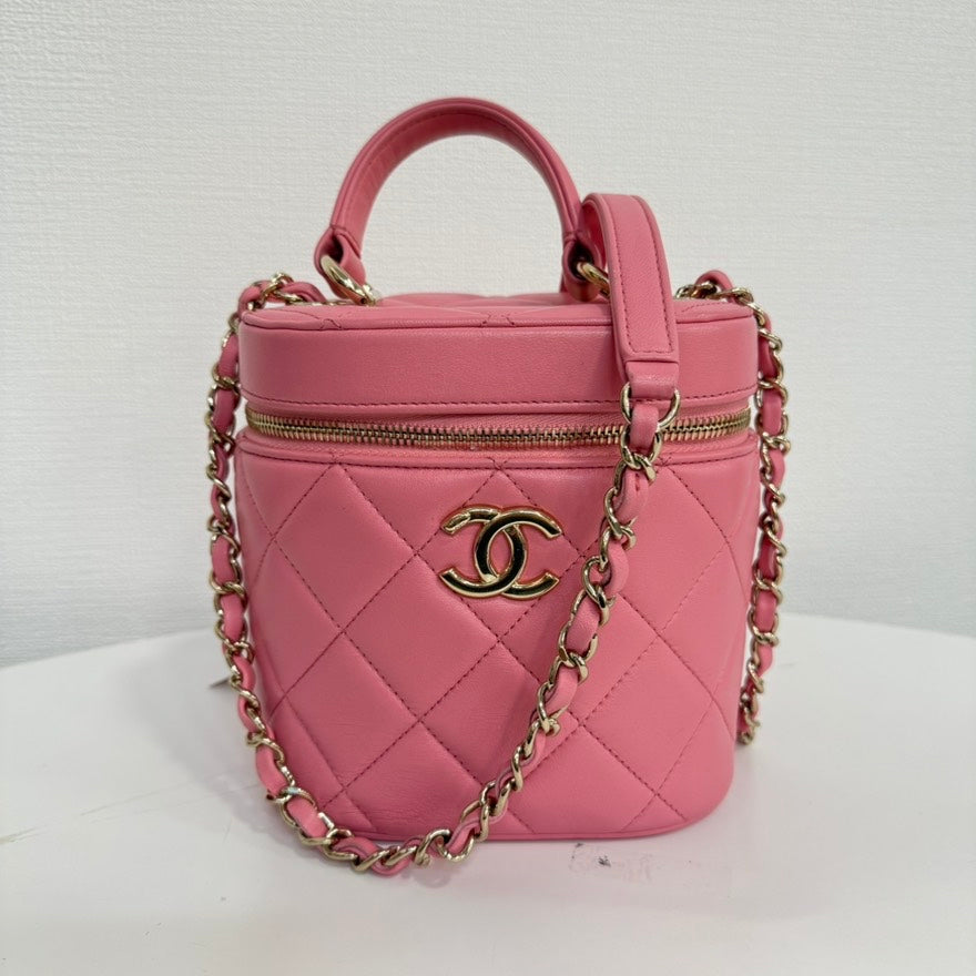 Top Quality Chanel Calfskin Vanity 2way Bag FM6003 Pink Shoulder Bag
