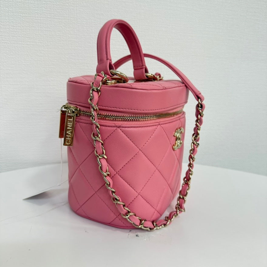 Top Quality Chanel Calfskin Vanity 2way Bag FM6003 Pink Shoulder Bag