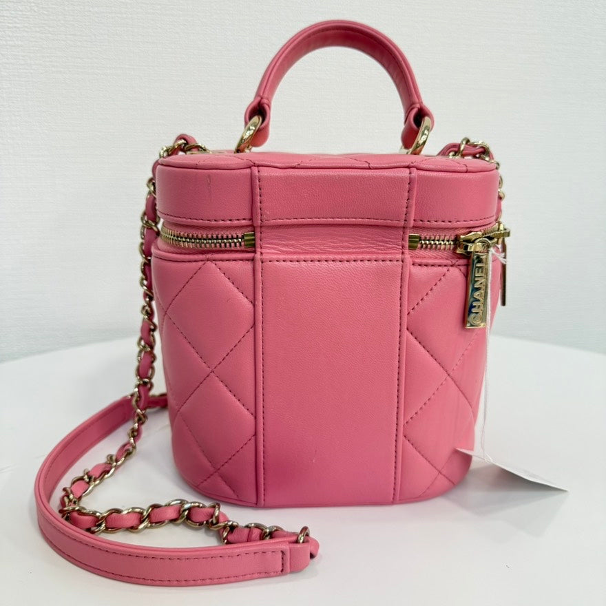 Top Quality Chanel Calfskin Vanity 2way Bag FM6003 Pink Shoulder Bag