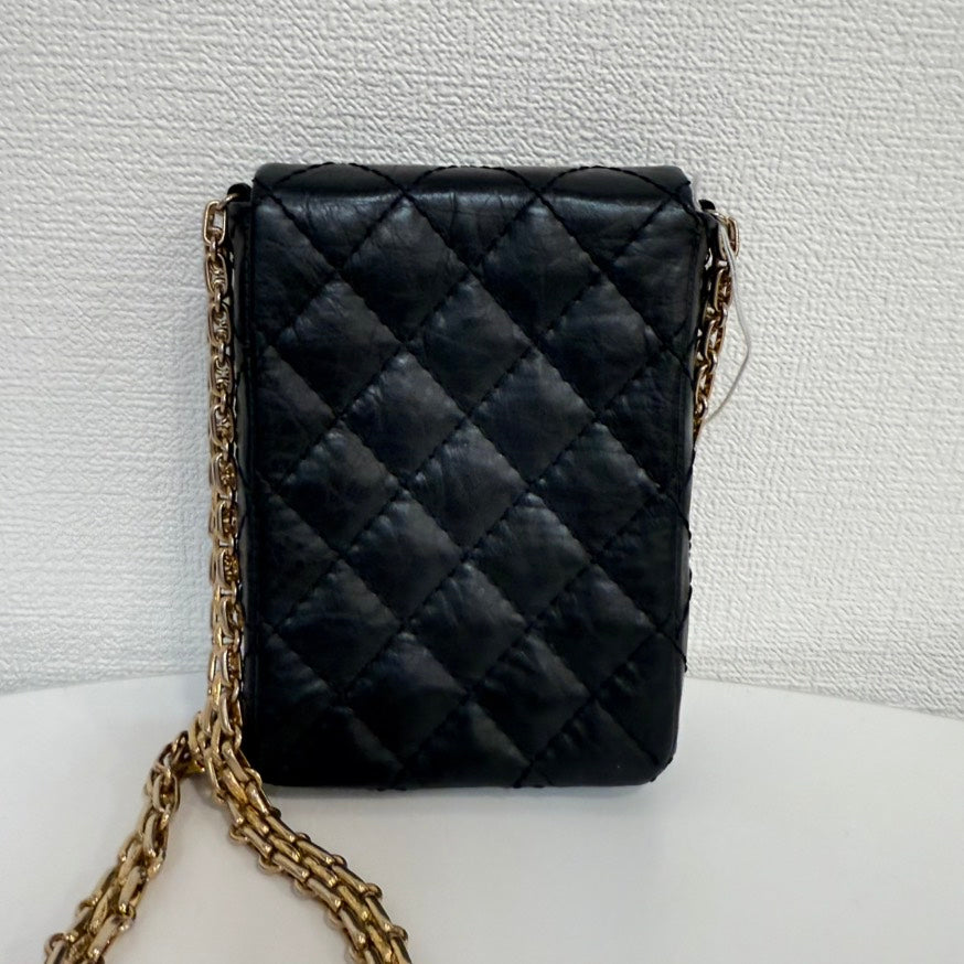 Chanel 2.55 Calfskin Mini Chain Bag Black Crossbody FM0045