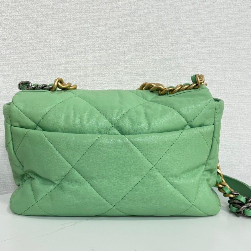 Chanel 19 Calfskin 2way Chain Bag in Mint Green Shoulder Bag