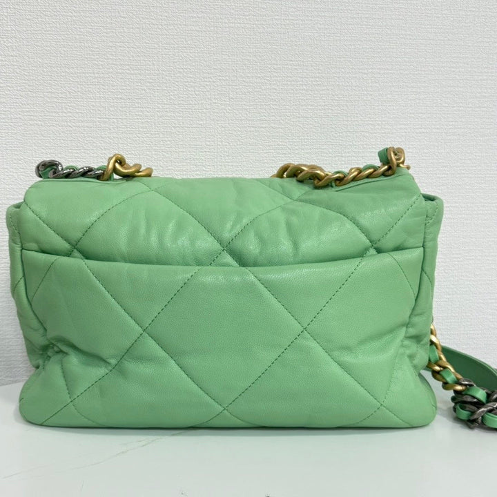 Chanel 19 Calfskin 2way Chain Bag in Mint Green Shoulder Bag