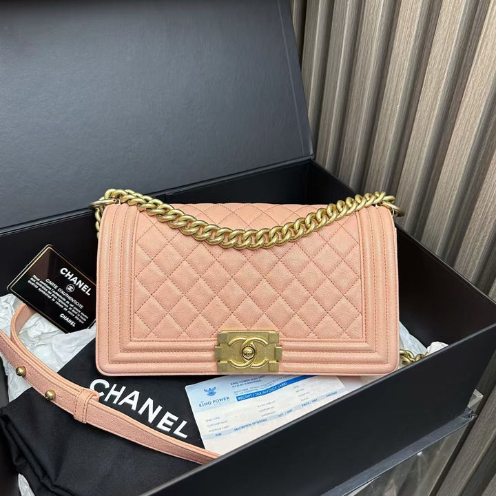 Chanel Le Boy Bag Pink Leather Shoulder Bag 2018-2019