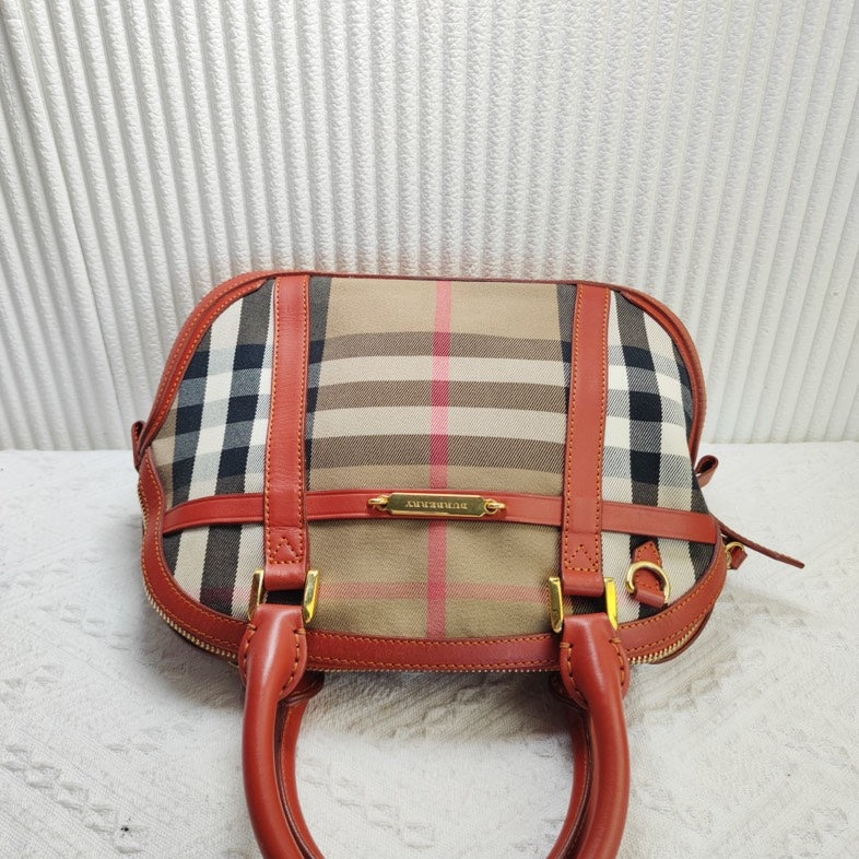 Burberry Haymarket Check Beige Satchel Bag