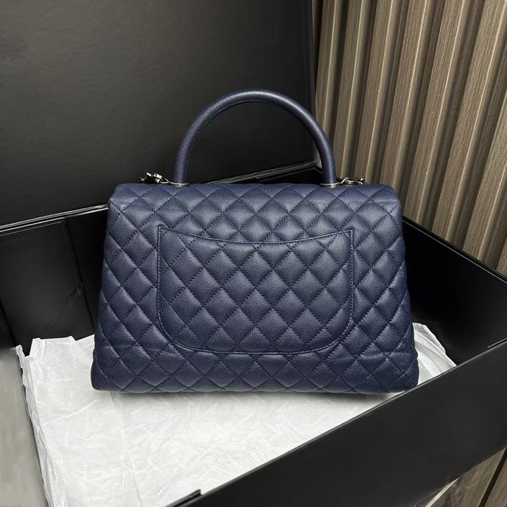 Top Quality Chanel Coco Handle Large Navy Top Handle Bag