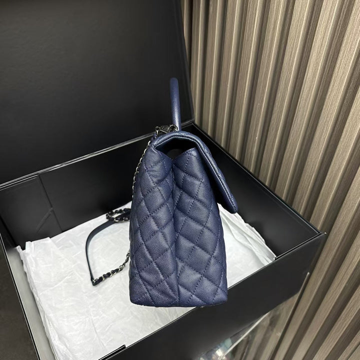 Top Quality Chanel Coco Handle Large Navy Top Handle Bag