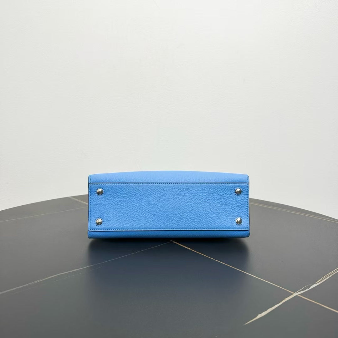 Burberry Leather Two-Way Bag in Blue -  Satchel