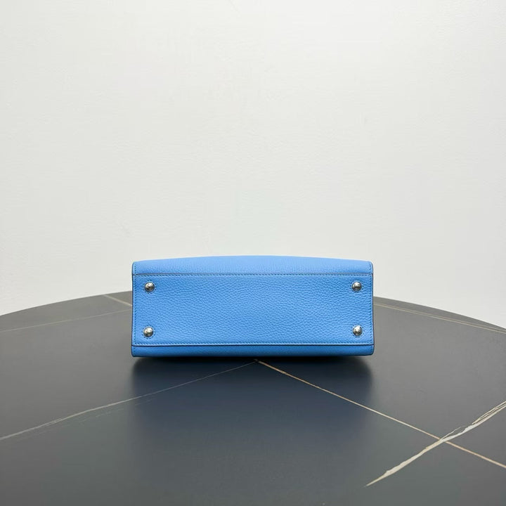 Burberry Leather Two-Way Bag in Blue -  Satchel