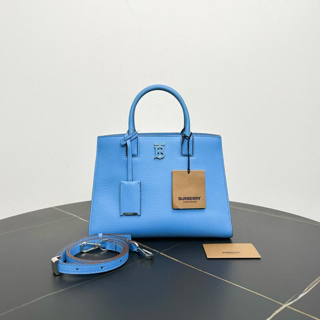 Burberry Leather Two-Way Bag in Blue -  Satchel