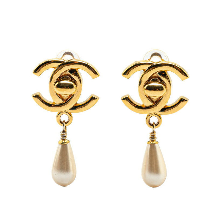Top Quality Chanel Coco Mark Turnlock Pearl Earrings