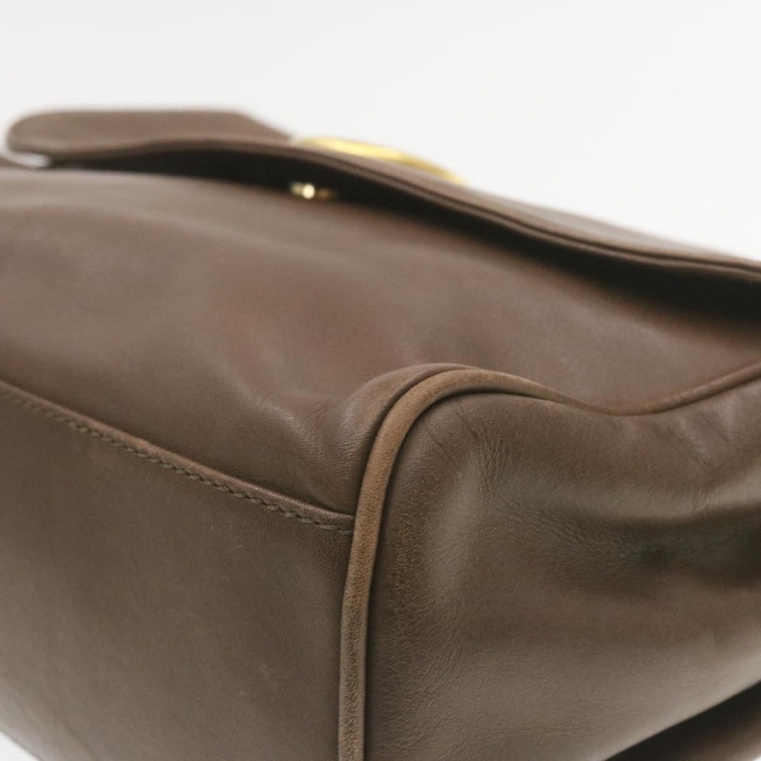 Celine ring Shoulder Bag Leather Brown  rd1551
