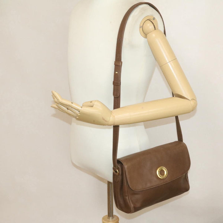 Celine ring Shoulder Bag Leather Brown  rd1551