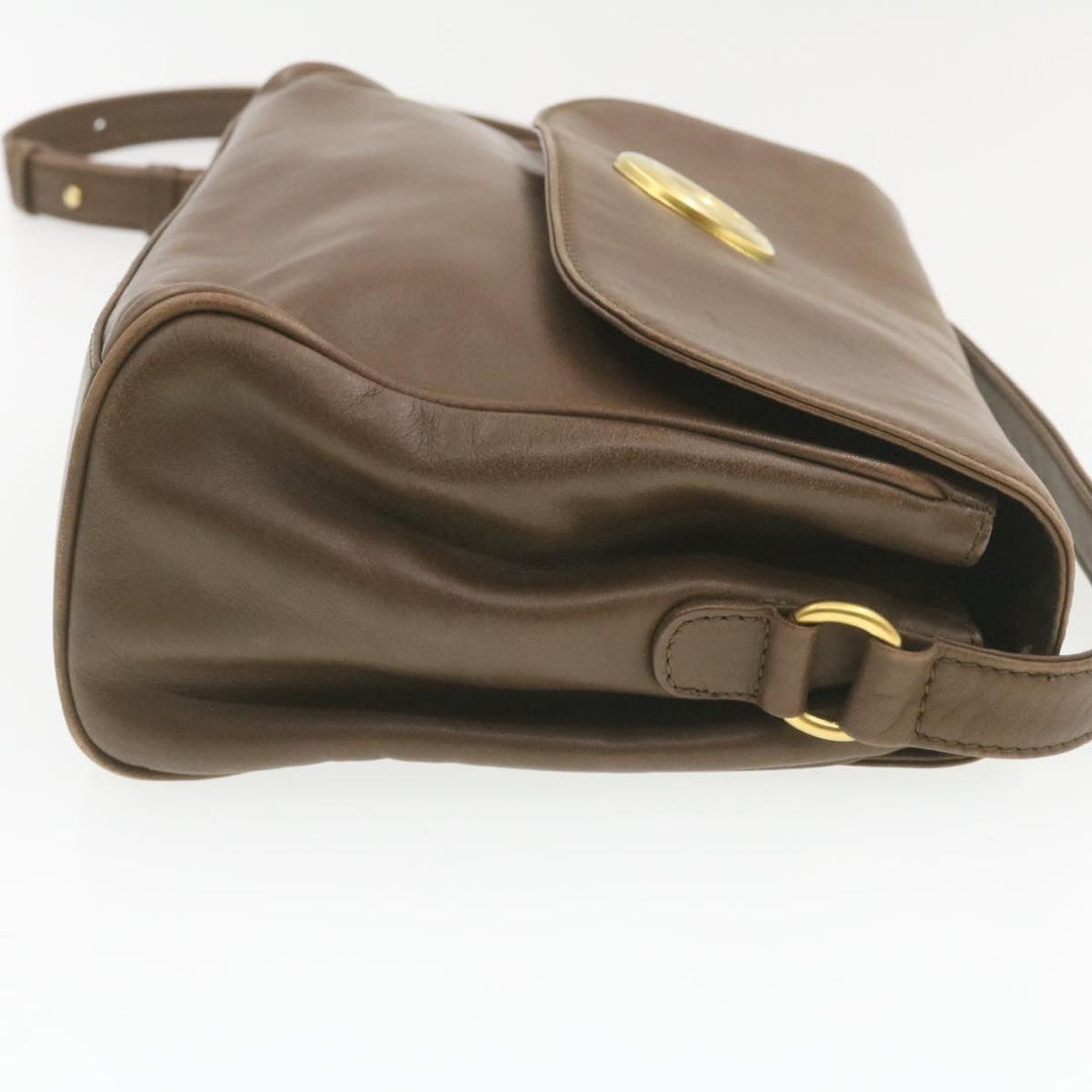 Celine ring Shoulder Bag Leather Brown  rd1551