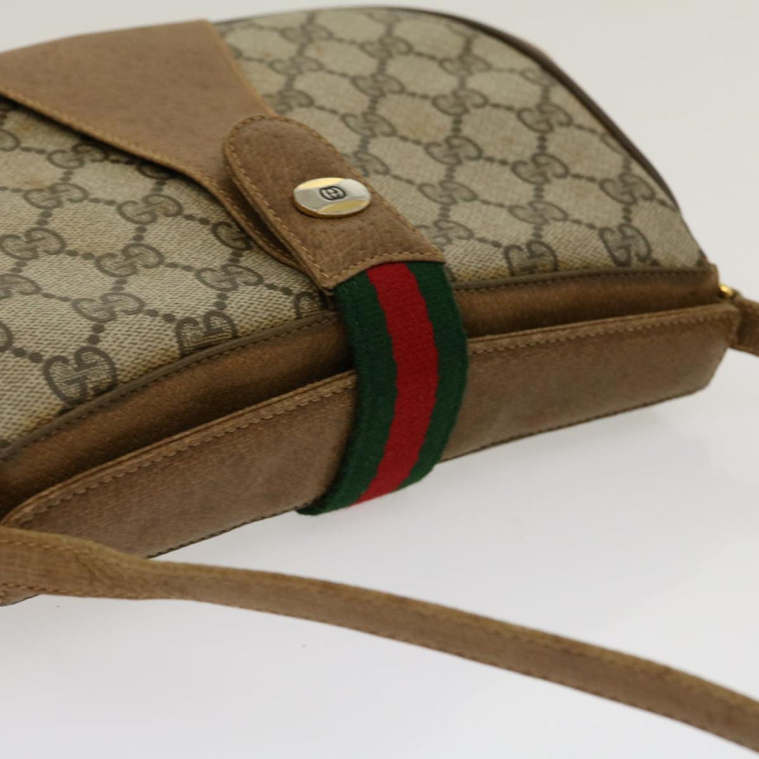 GUCCI Web Sherry Line GG Canvas Shoulder Bag Beige Red Green 116  rd2110