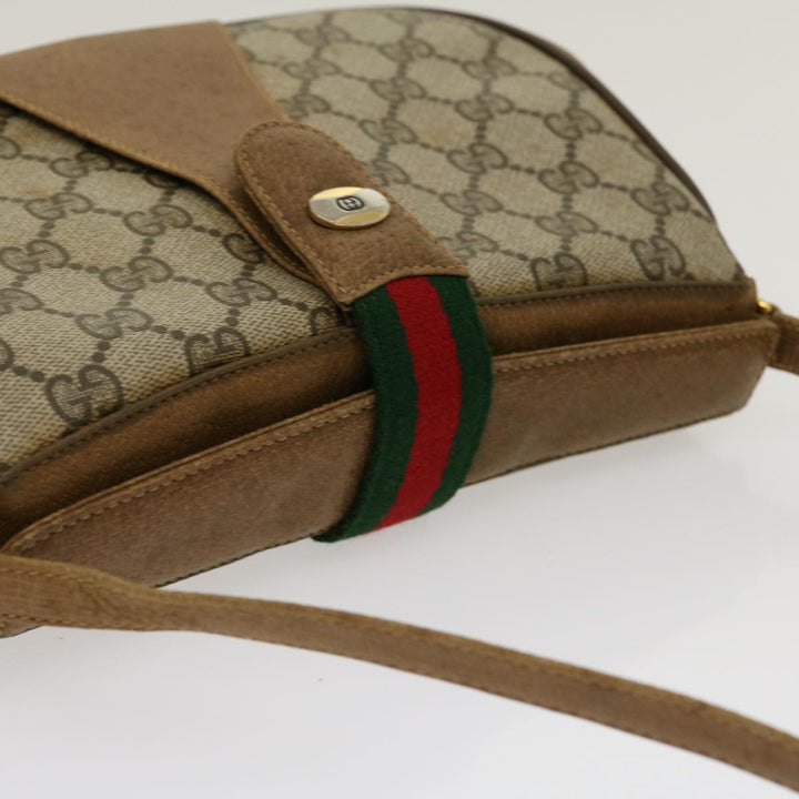 GUCCI Web Sherry Line GG Canvas Shoulder Bag Beige Red Green 116  rd2110