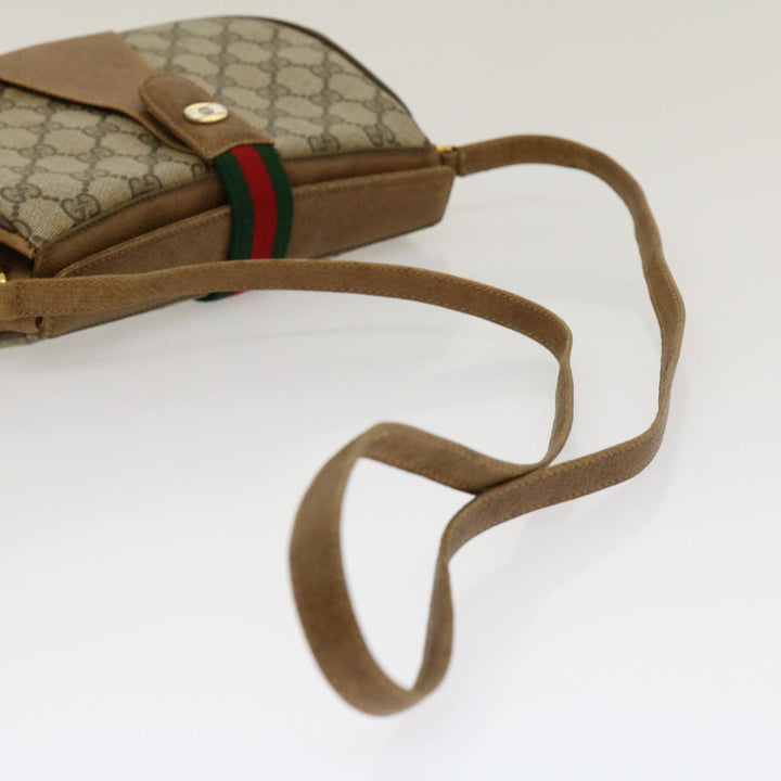 GUCCI Web Sherry Line GG Canvas Shoulder Bag Beige Red Green 116  rd2110