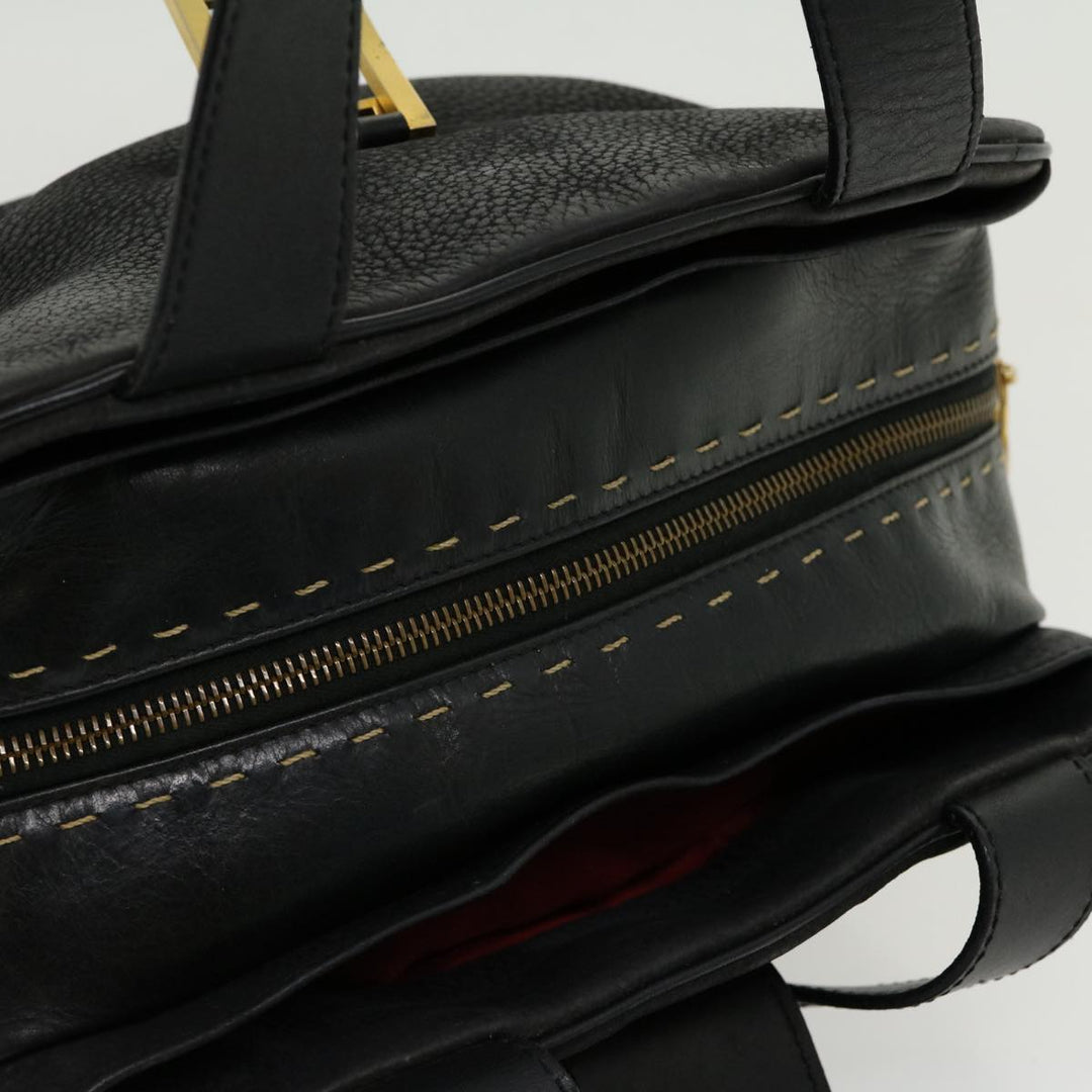 Celine Hand Bag Leather Black  rd2165
