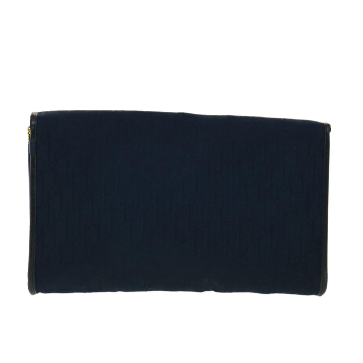 CHRISTIAN Top quality Dior Trotter Canvas Chain Shoulder Bag Navy Auth rd2392