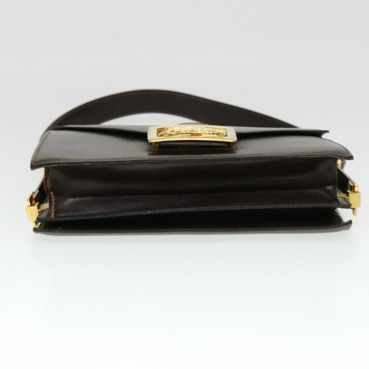 Celine Horse Carriage Shoulder Bag Leather Brown Auth rd4366