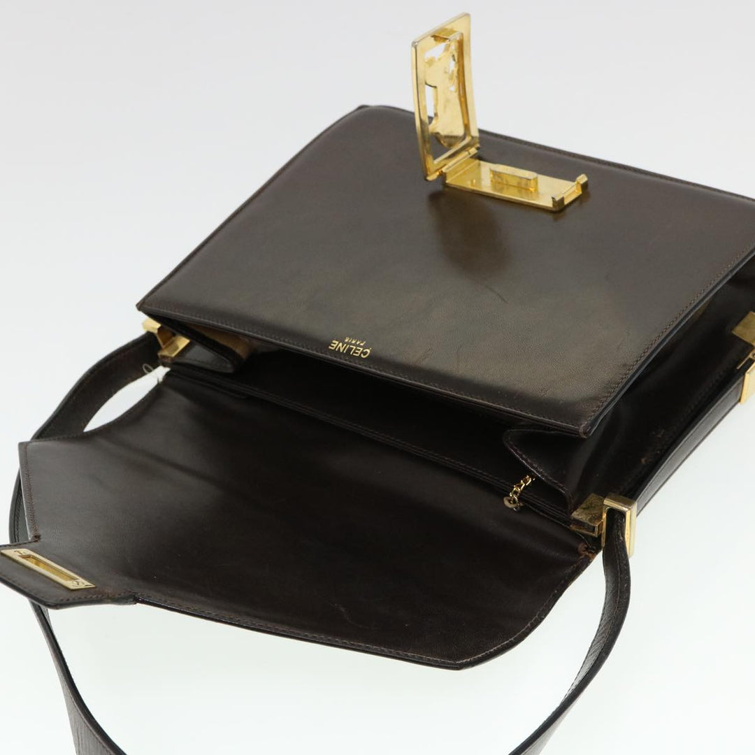 Celine Horse Carriage Shoulder Bag Leather Brown Auth rd4366
