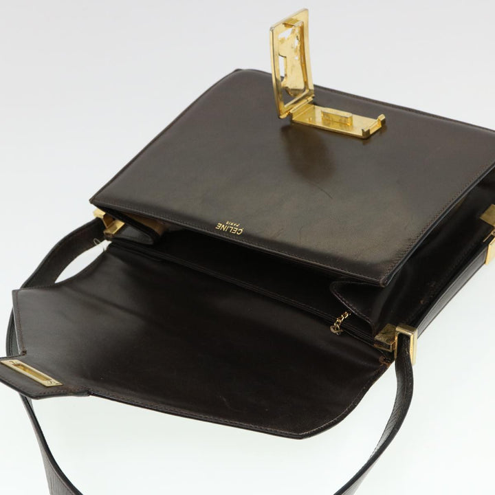 Celine Horse Carriage Shoulder Bag Leather Brown Auth rd4366