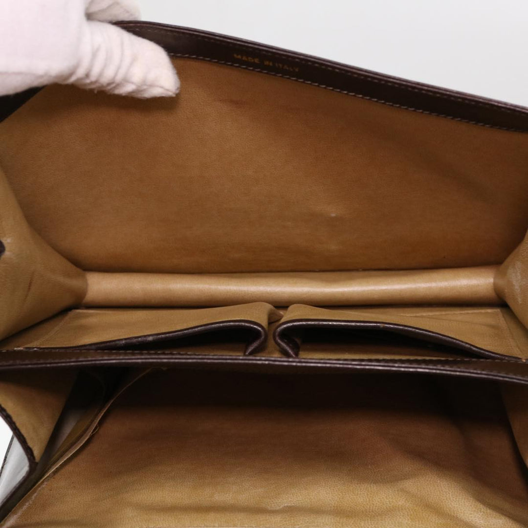 Celine Horse Carriage Shoulder Bag Leather Brown Auth rd4366