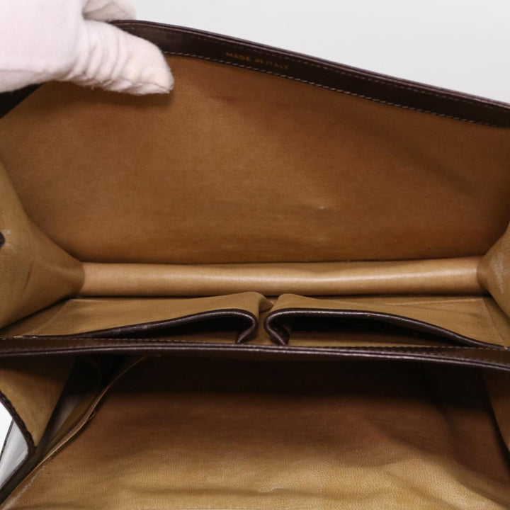 Celine Horse Carriage Shoulder Bag Leather Brown Auth rd4366