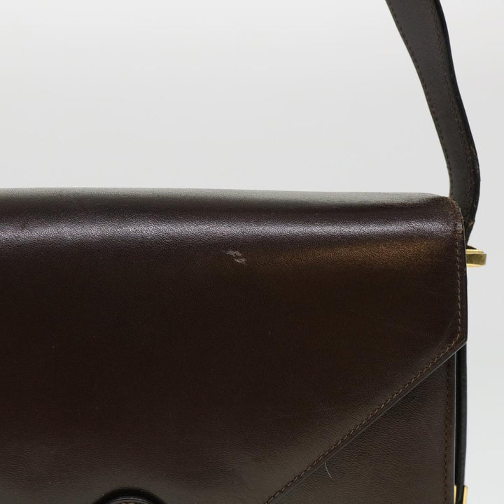 Celine Horse Carriage Shoulder Bag Leather Brown Auth rd4366