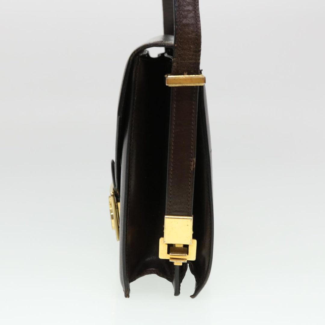 Celine Horse Carriage Shoulder Bag Leather Brown Auth rd4366