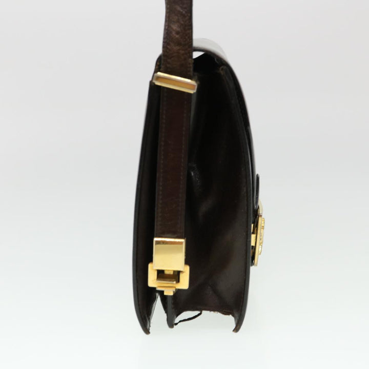 Celine Horse Carriage Shoulder Bag Leather Brown Auth rd4366