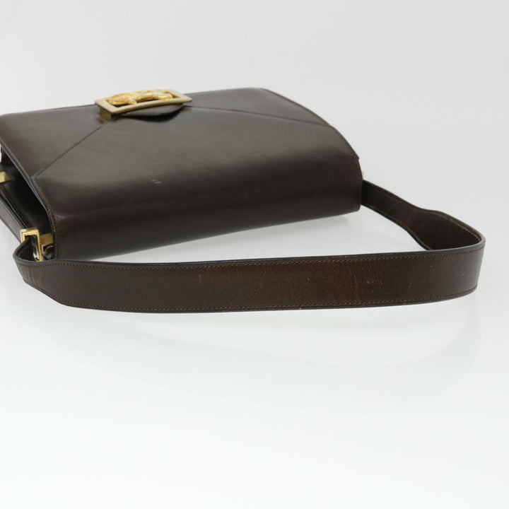Celine Horse Carriage Shoulder Bag Leather Brown Auth rd4366